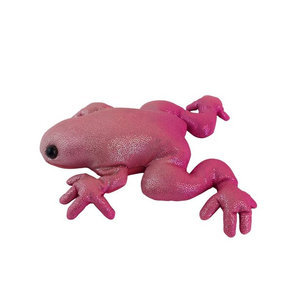 Sand Filled Pink Frog Plush 6" Stuffed Animal Toy Sparkle - Picture 6 of 7
